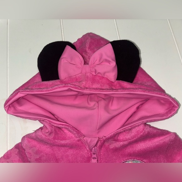 Disney Terry Pink Minnie Mouse Hooded Robe Beach Cover Up Dress Girls - Picture 5 of 8